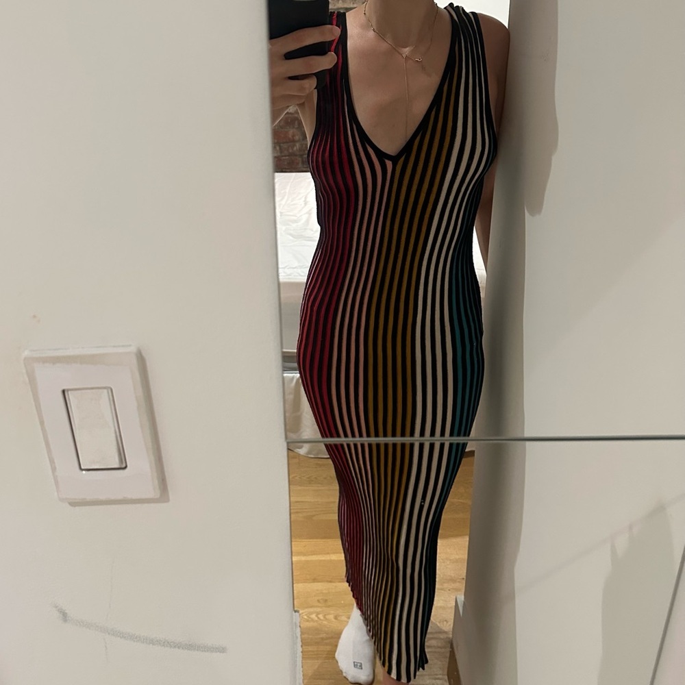 Multicolor Striped Maxi Dress